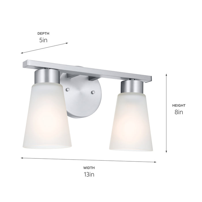 Kichler 55120NI Two Light Bath, Brushed Nickel