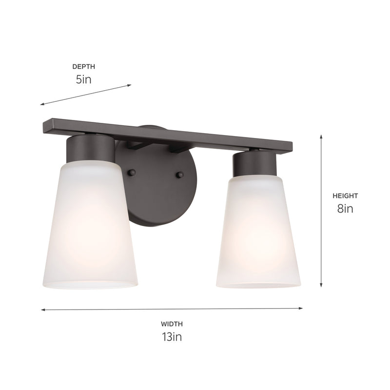 Kichler 55120OZ Two Light Bath, Olde Bronze