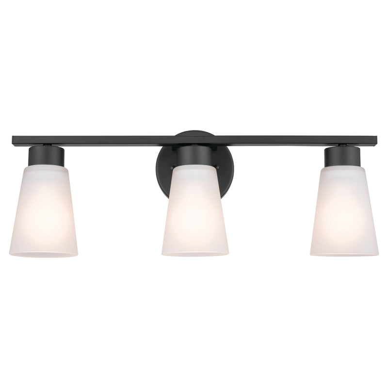Kichler 55121BK Three Light Bath, Black