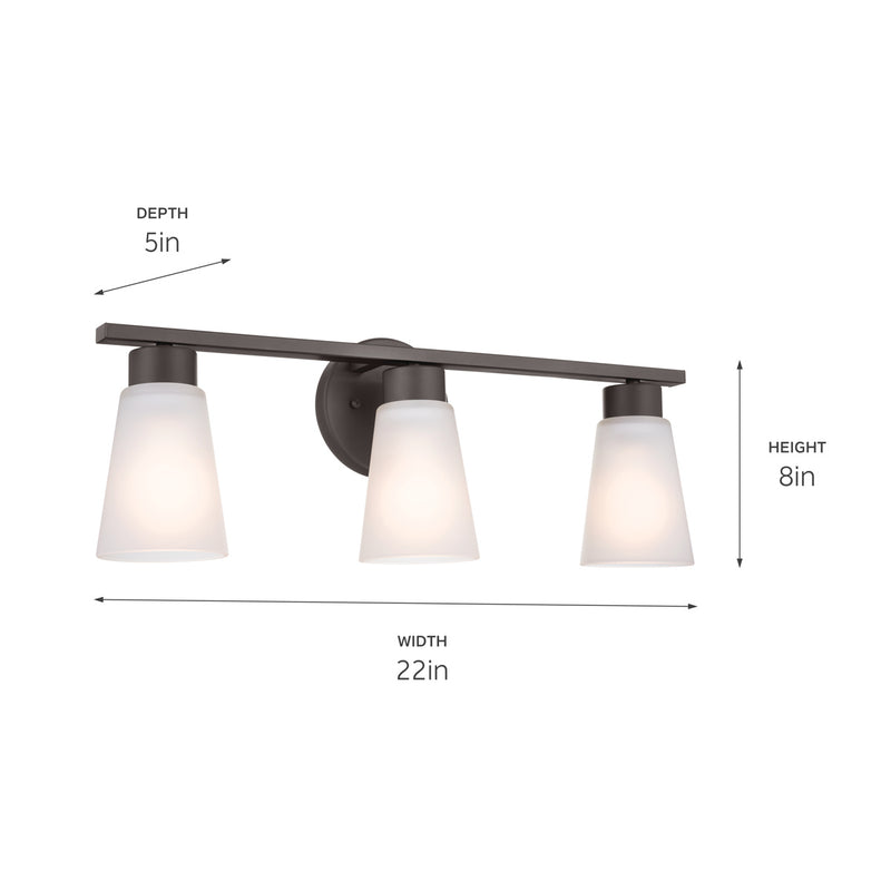 Kichler 55121OZ Three Light Bath, Olde Bronze