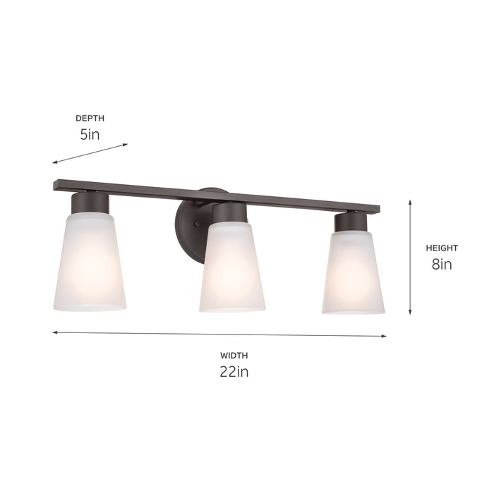Kichler 55121OZ Three Light Bath, Olde Bronze
