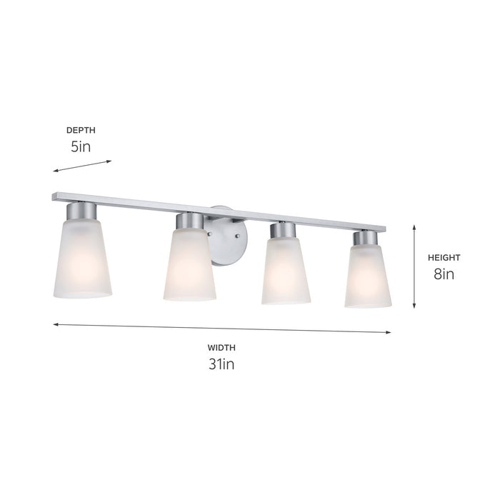 Kichler 55122NI Four Light Bath, Brushed Nickel