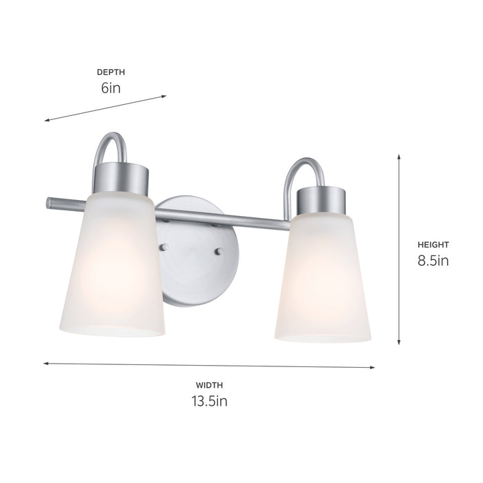Kichler 55125NI Two Light Bath, Brushed Nickel