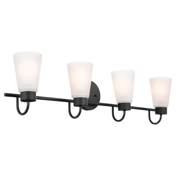 Kichler 55127BK Four Light Bath, Black