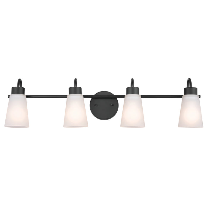 Kichler 55127BK Four Light Bath, Black