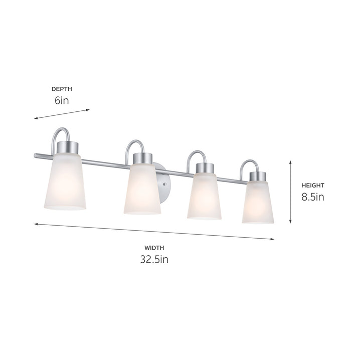 Kichler 55127NI Four Light Bath, Brushed Nickel