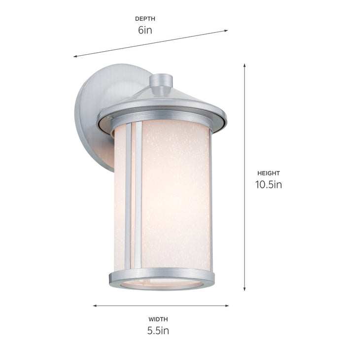 Kichler 59098BA One Light Outdoor Wall Mount, Brushed Aluminum