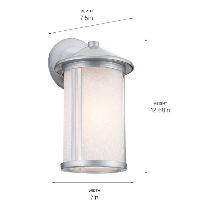Kichler 59099BA One Light Outdoor Wall Mount, Brushed Aluminum
