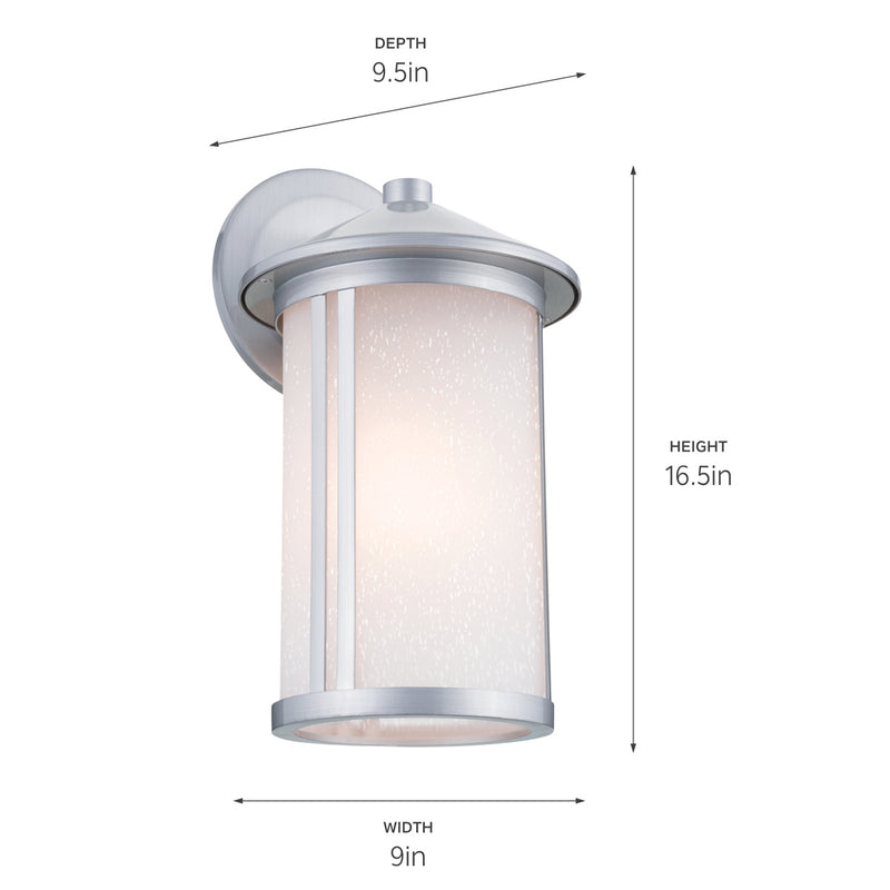 Kichler 59100BA One Light Outdoor Wall Mount, Brushed Aluminum