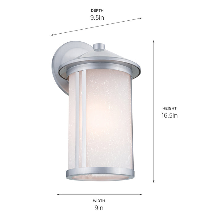 Kichler 59100BA One Light Outdoor Wall Mount, Brushed Aluminum