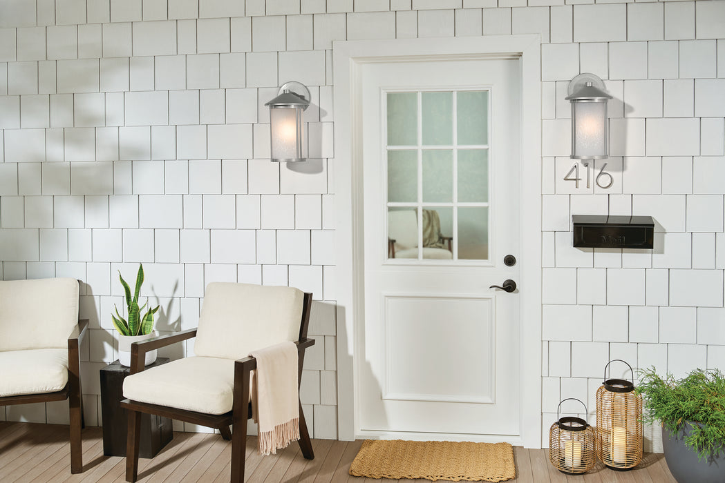 Kichler 59100BA One Light Outdoor Wall Mount, Brushed Aluminum