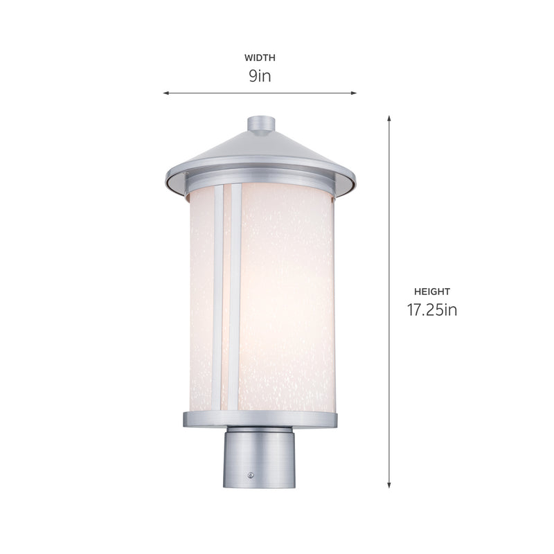 Kichler 59101BA One Light Outdoor Post Mount, Brushed Aluminum