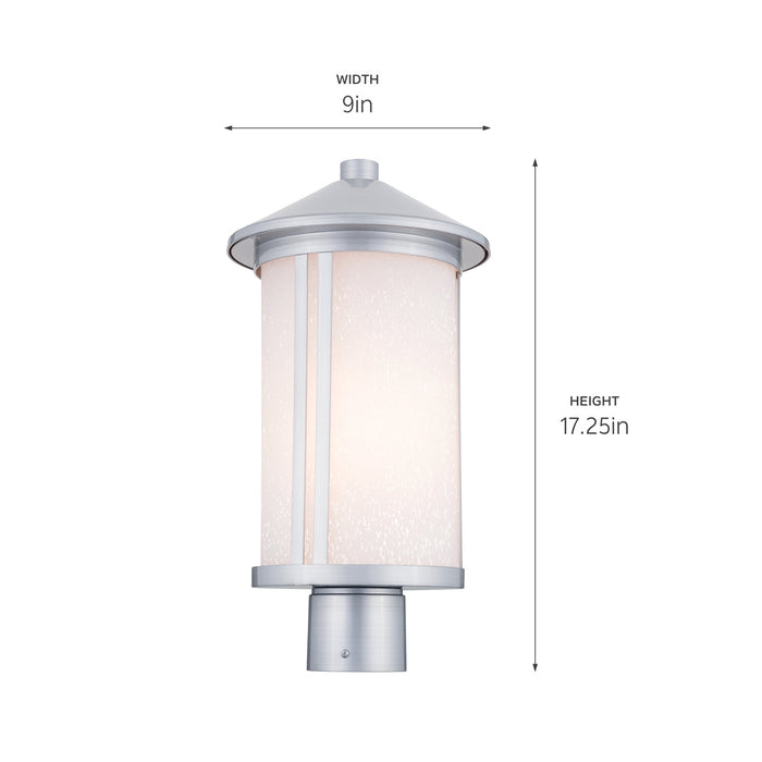 Kichler 59101BA One Light Outdoor Post Mount, Brushed Aluminum