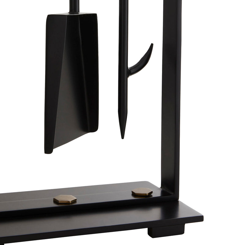 Arteriors 2112 Fireplace Tool Set, Blackened Iron