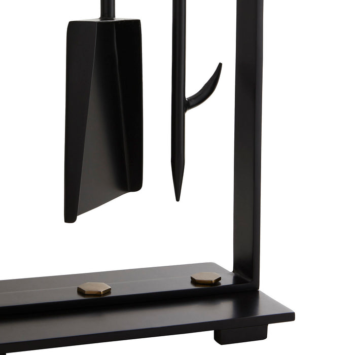 Arteriors 2112 Fireplace Tool Set, Blackened Iron