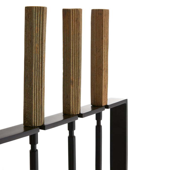 Arteriors 2112 Fireplace Tool Set, Blackened Iron
