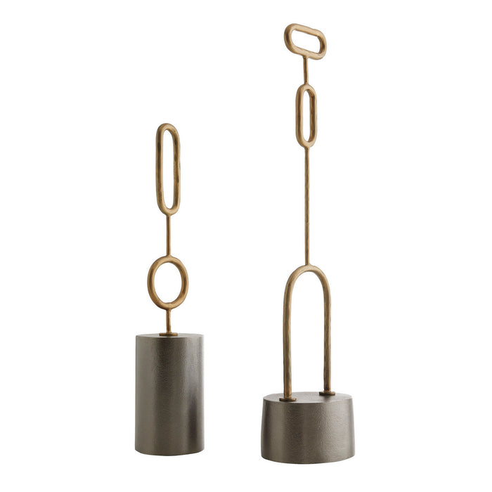 Arteriors 2113 Sculptures, Set of 2, Antique Brass