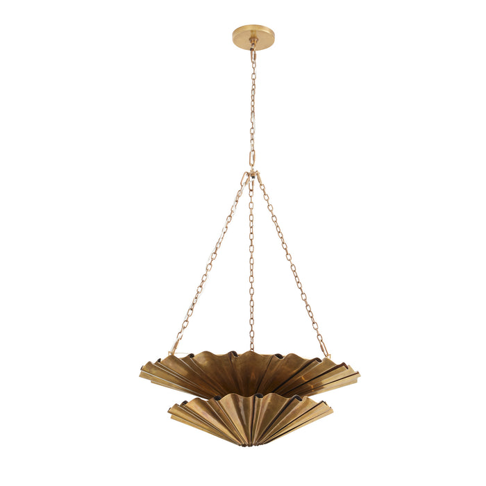 Arteriors 42040 Nine Light Chandelier, Vintage Brass