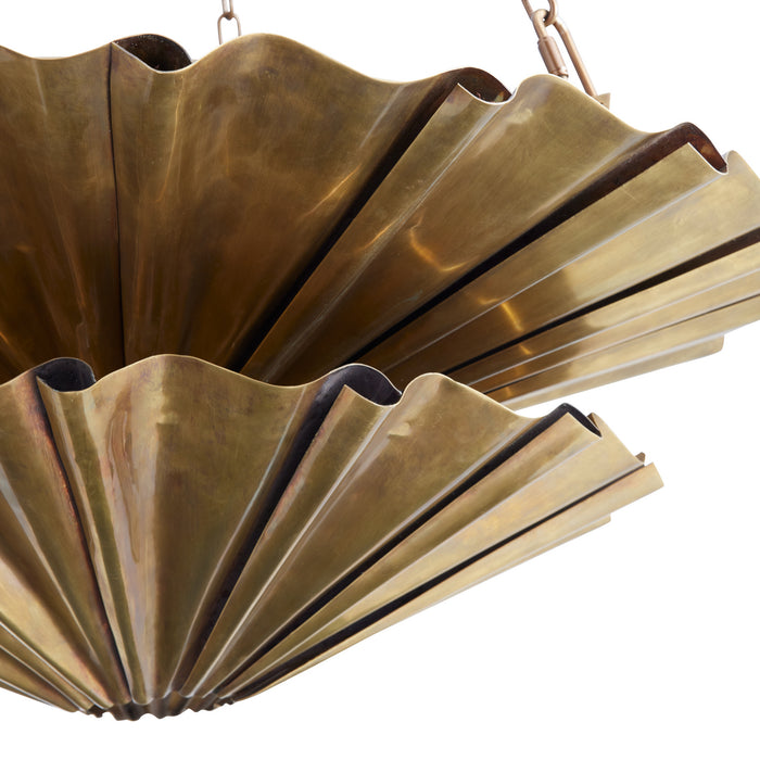 Arteriors 42040 Nine Light Chandelier, Vintage Brass