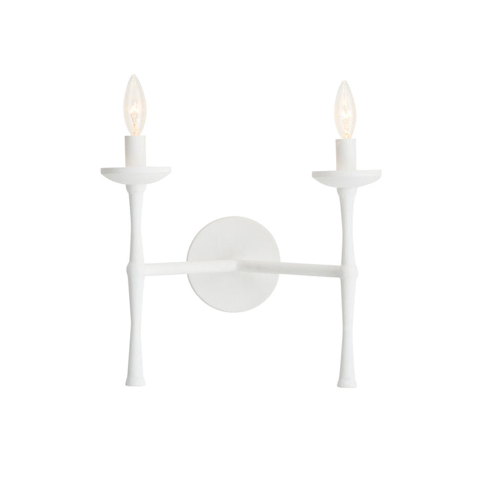 Arteriors 42043 Two Light Wall Sconce, White Gesso