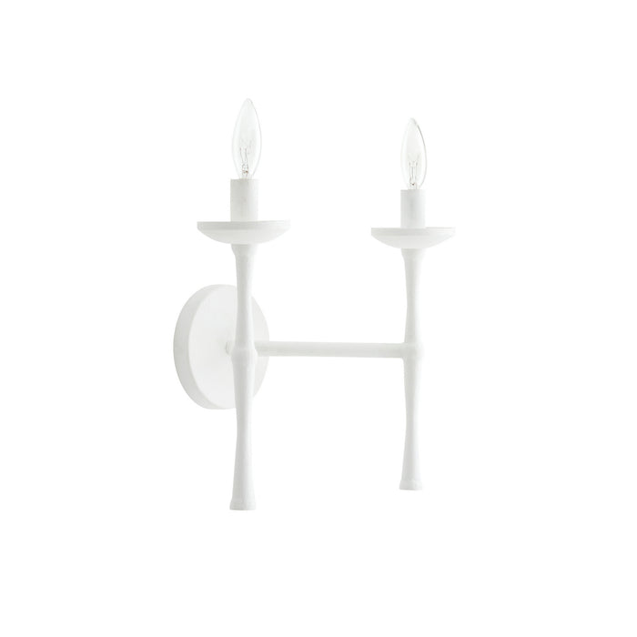 Arteriors 42043 Two Light Wall Sconce, White Gesso