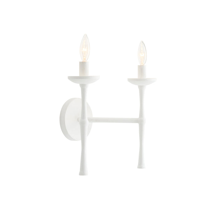 Arteriors 42043 Two Light Wall Sconce, White Gesso