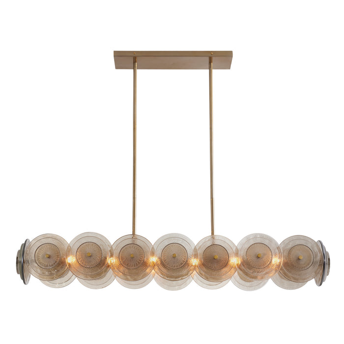 Arteriors 82012 12 Light Chandelier, Antique Brass