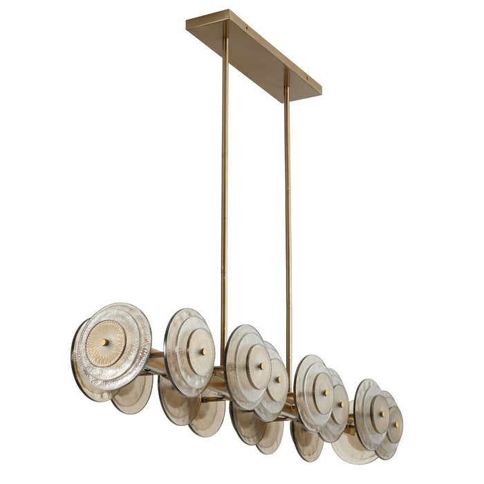 Arteriors 82012 12 Light Chandelier, Antique Brass