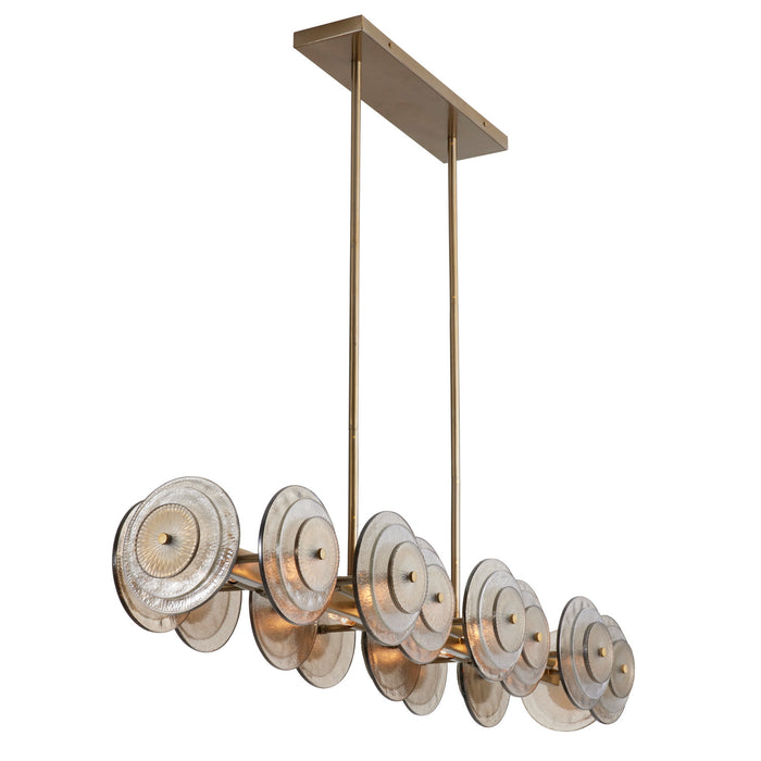 Arteriors 82012 12 Light Chandelier, Antique Brass