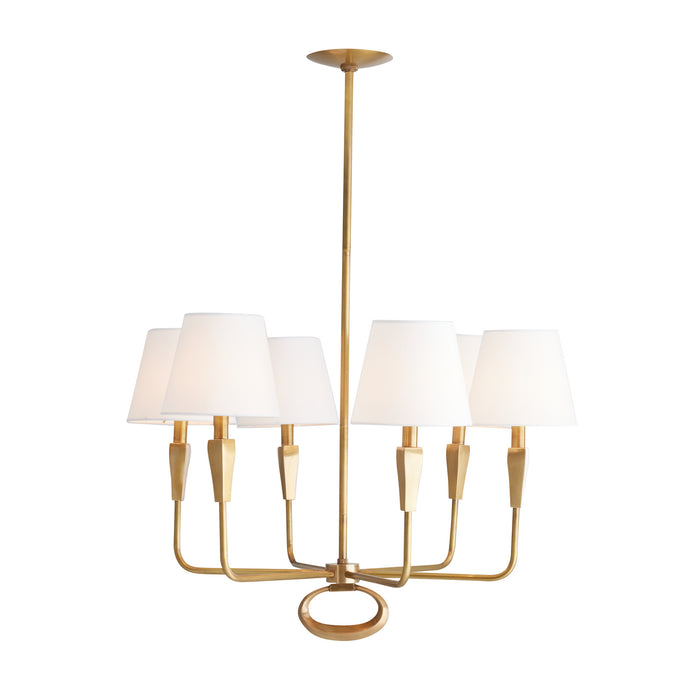 Arteriors 82018 Six Light Chandelier, Vintage Brass