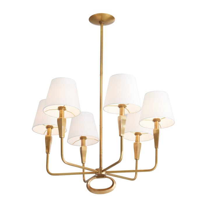 Arteriors 82018 Six Light Chandelier, Vintage Brass