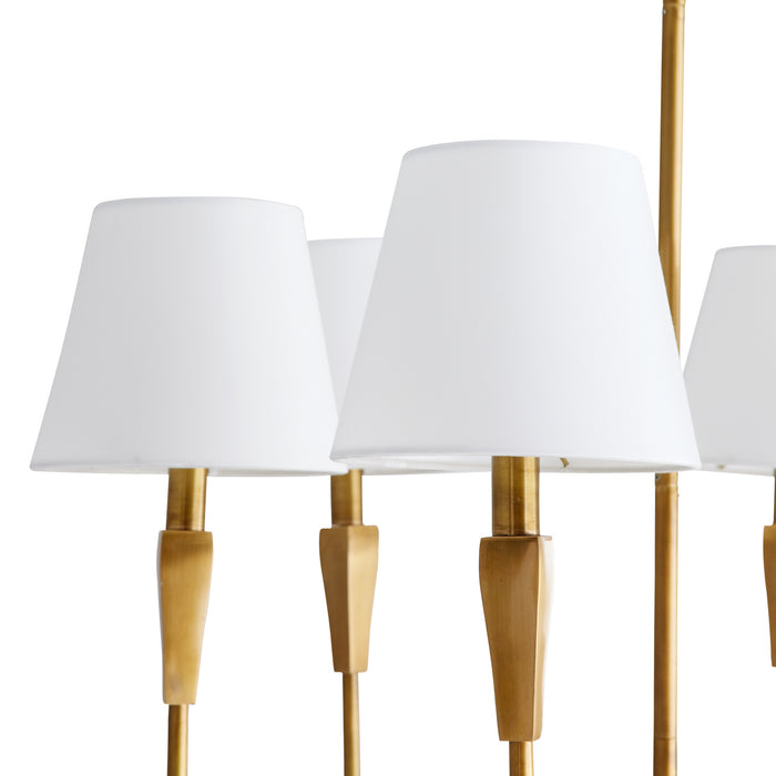 Arteriors 82018 Six Light Chandelier, Vintage Brass