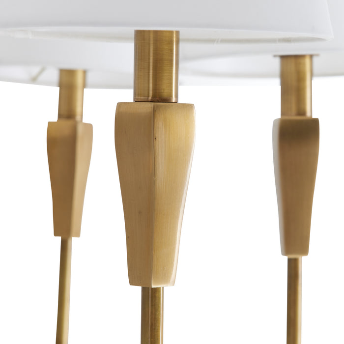 Arteriors 82018 Six Light Chandelier, Vintage Brass