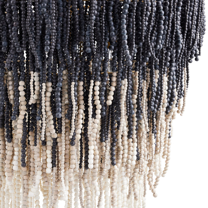Arteriors 85024 Five Light Chandelier, Black, White and Gray