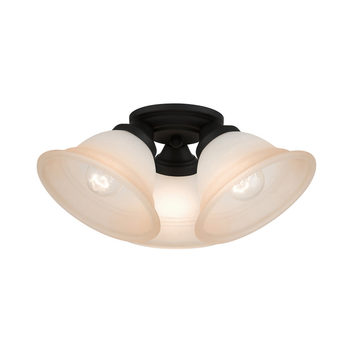 Livex Lighting 40729-04 Three Light Flush Mount, Black