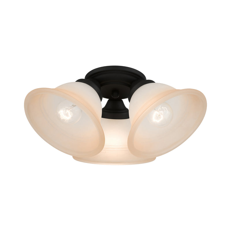 Livex Lighting 40729-04 Three Light Flush Mount, Black