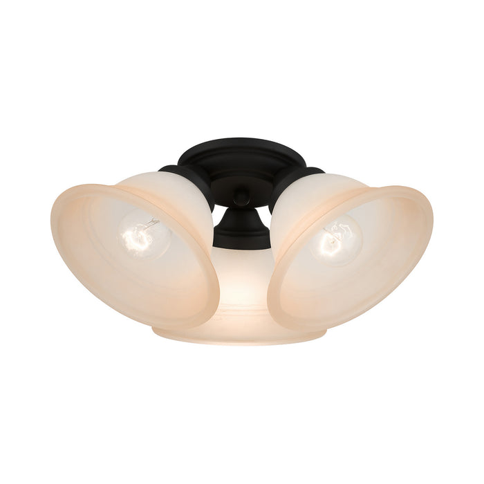 Livex Lighting 40729-04 Three Light Flush Mount, Black