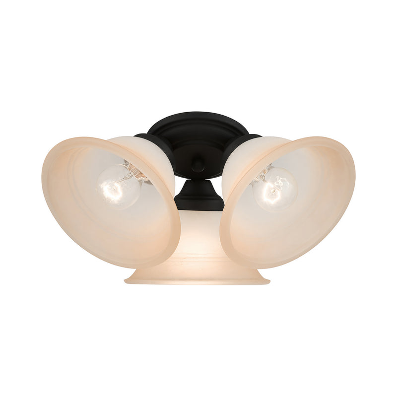 Livex Lighting 40729-04 Three Light Flush Mount, Black