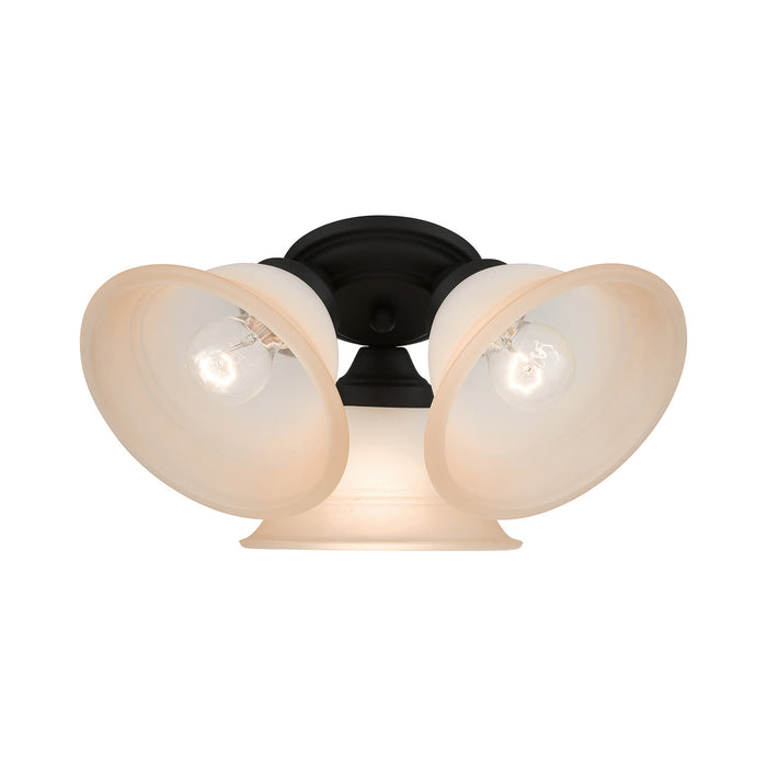 Livex Lighting 40729-04 Three Light Flush Mount, Black