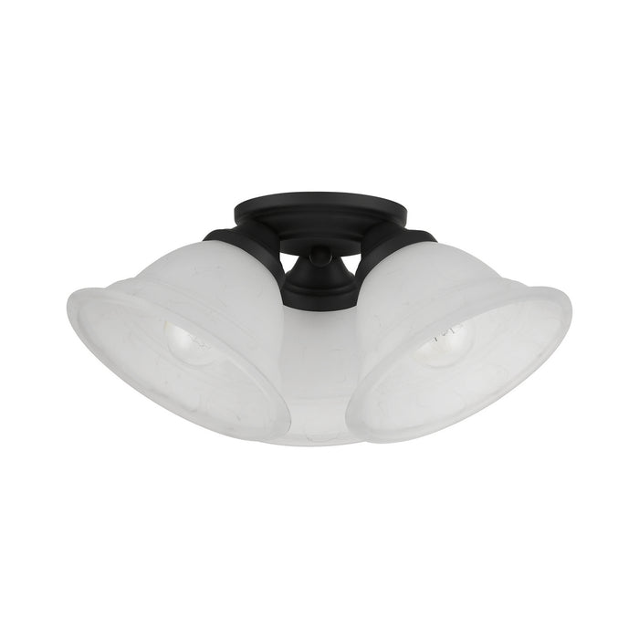 Livex Lighting 40727-04 Three Light Flush Mount, Black