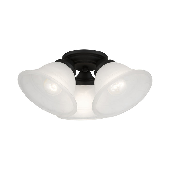 Livex Lighting 40727-04 Three Light Flush Mount, Black