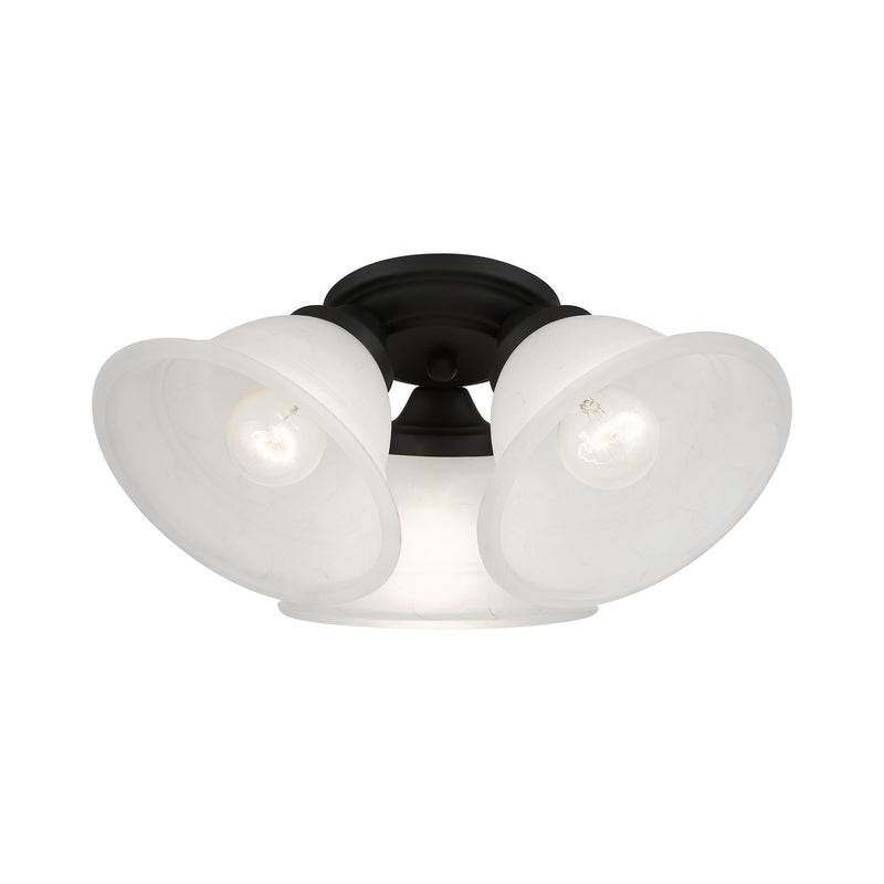 Livex Lighting 40727-04 Three Light Flush Mount, Black