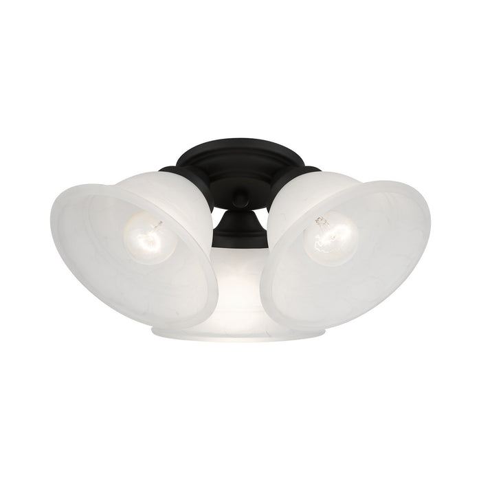 Livex Lighting 40727-04 Three Light Flush Mount, Black