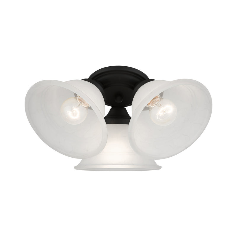 Livex Lighting 40727-04 Three Light Flush Mount, Black