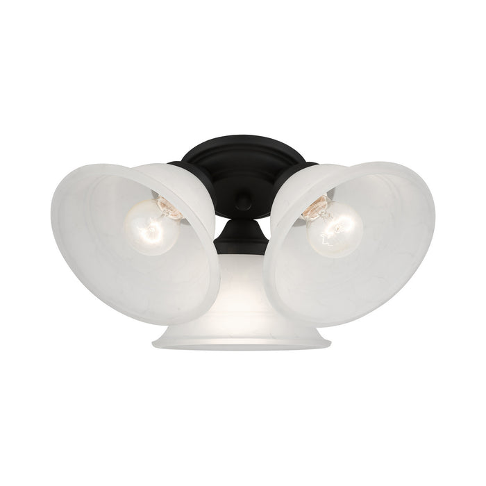 Livex Lighting 40727-04 Three Light Flush Mount, Black