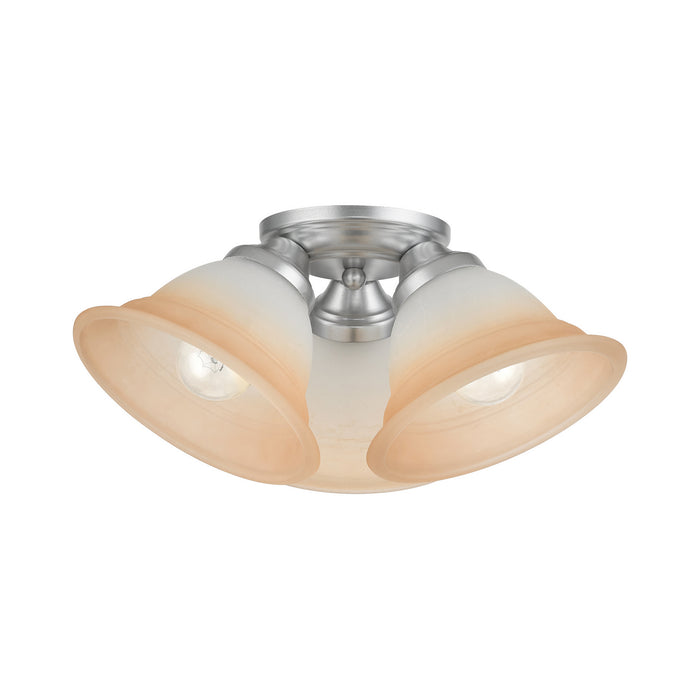 Livex Lighting 40729-81 Three Light Flush Mount, Painted Satin Nickel