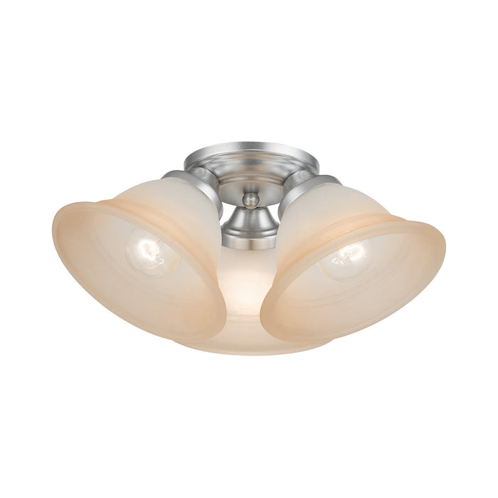 Livex Lighting 40729-81 Three Light Flush Mount, Painted Satin Nickel