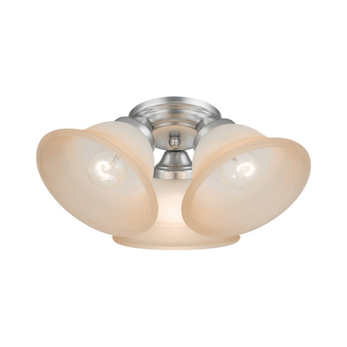 Livex Lighting 40729-81 Three Light Flush Mount, Painted Satin Nickel