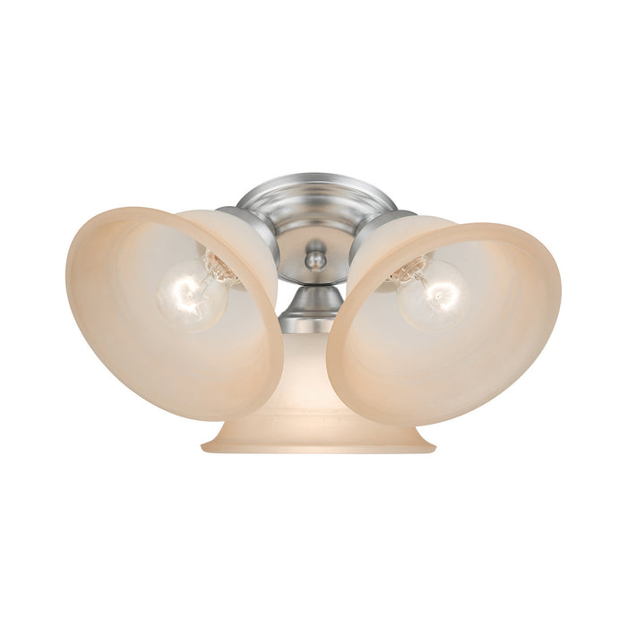 Livex Lighting 40729-81 Three Light Flush Mount, Painted Satin Nickel
