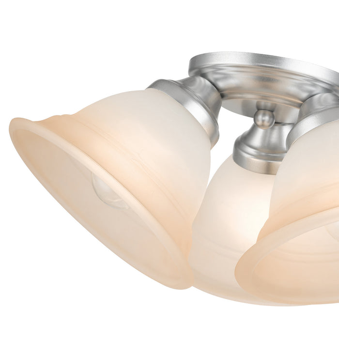 Livex Lighting 40729-81 Three Light Flush Mount, Painted Satin Nickel
